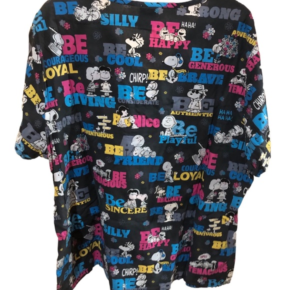 Peanut Scrub Top XXL Snoopy 100% Cotton, 2 front pockets - Picture 2 of 11